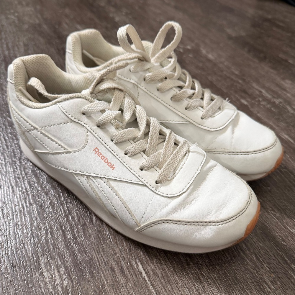 Reebok Royal Classic Jogger 3.0 Kids White Rose Pink Sneakers Size 4Y